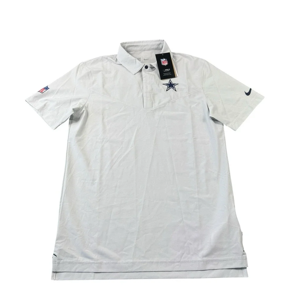 Nike On Field Gray Dallas Cowboys Performance Polo Shirt Size Small NWT